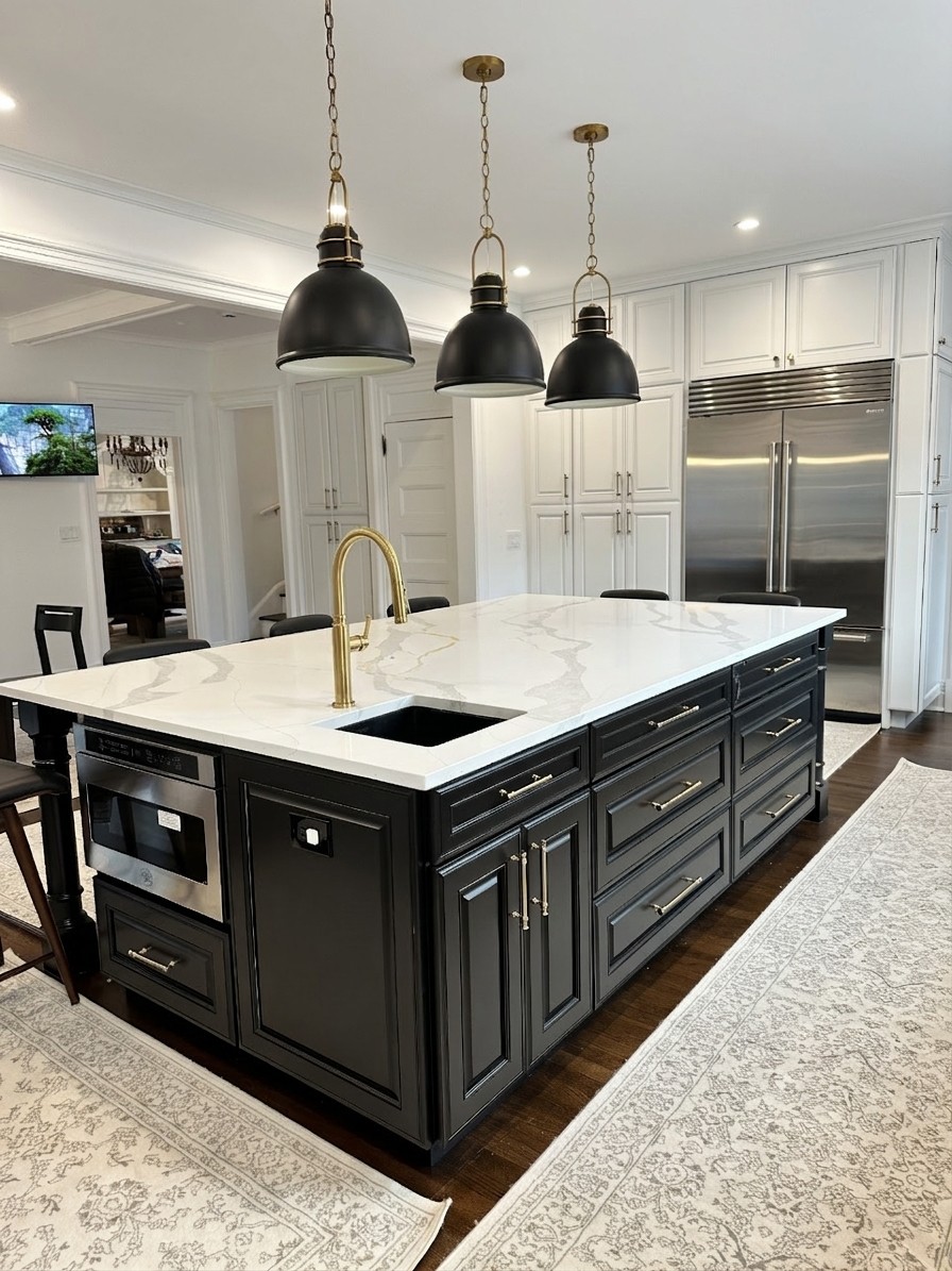Estate White kitchen by DezzWorks — Island · Working Side