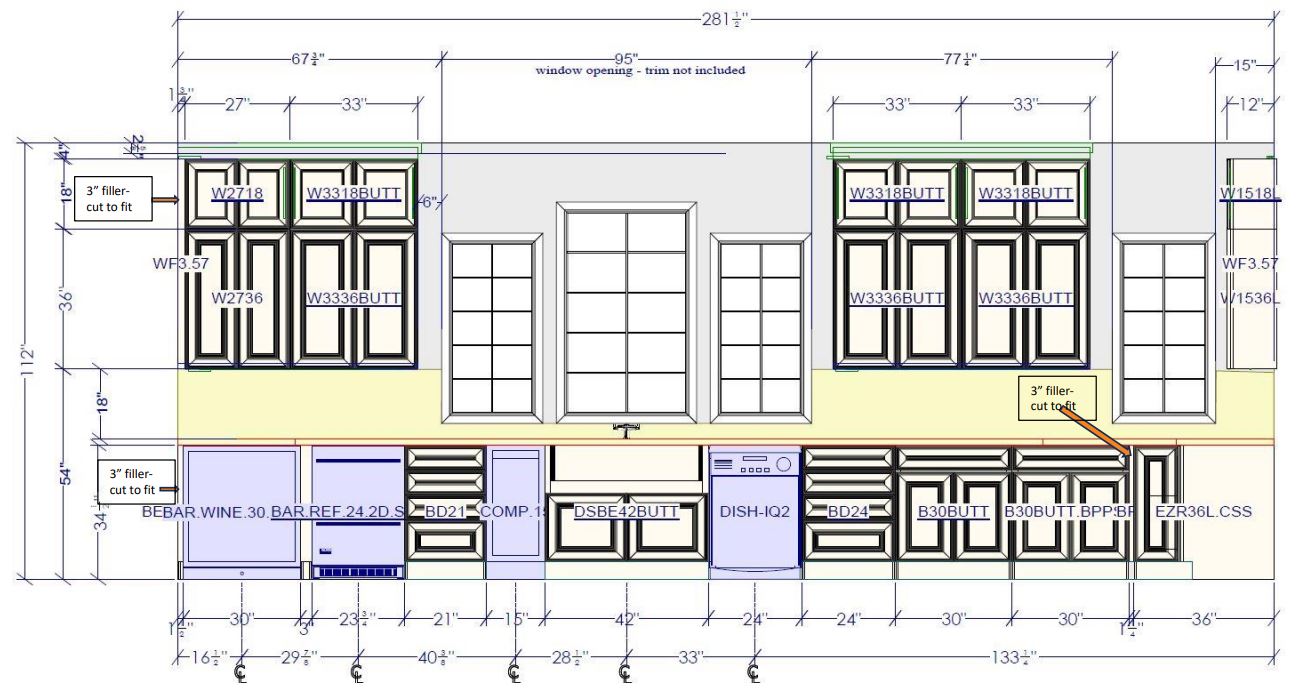 Estate White build set — Window Wall · 281½″