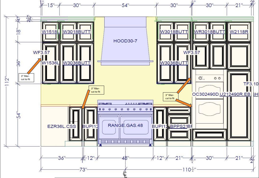 Estate White build set — Range Wall · 183¾″