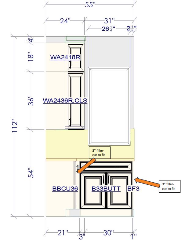 Estate White build set — Elevation · 55″