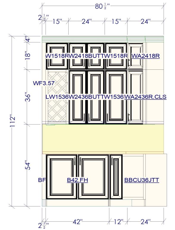 Estate White build set — Elevation · 80½″
