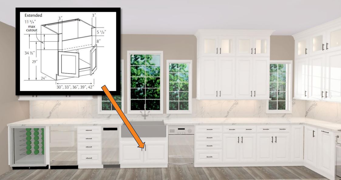 Estate White build set — Farm Sink Base