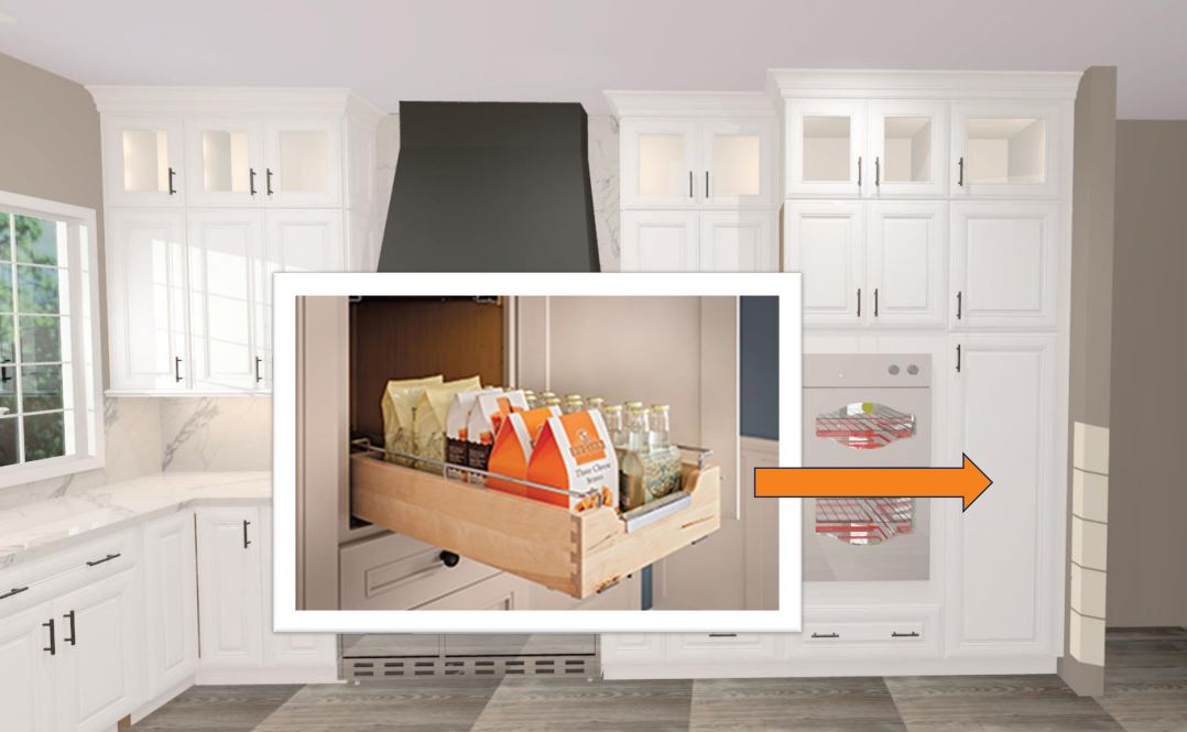 Estate White build set — Pantry Pull-Out